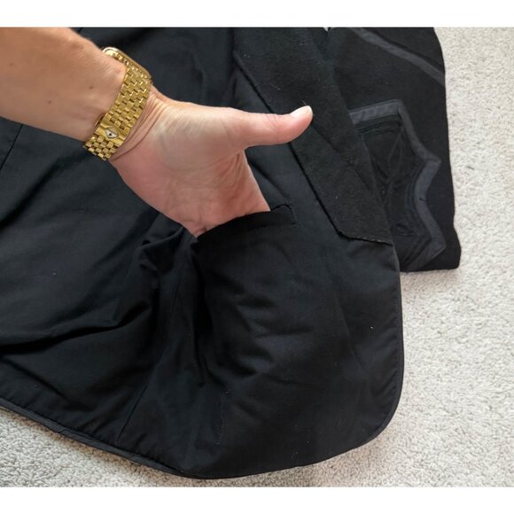 Vtg Chaqueta Size Small Black Wool Embroidered Cropped Jacket Intricate Design - Picture 7 of 14